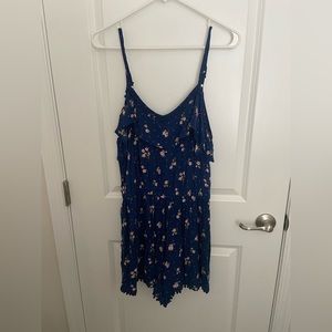 Blue floral romper